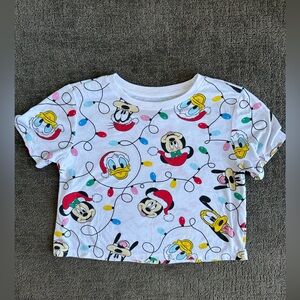 Disney Mickey and Friends Christmas Holiday cropped shirt